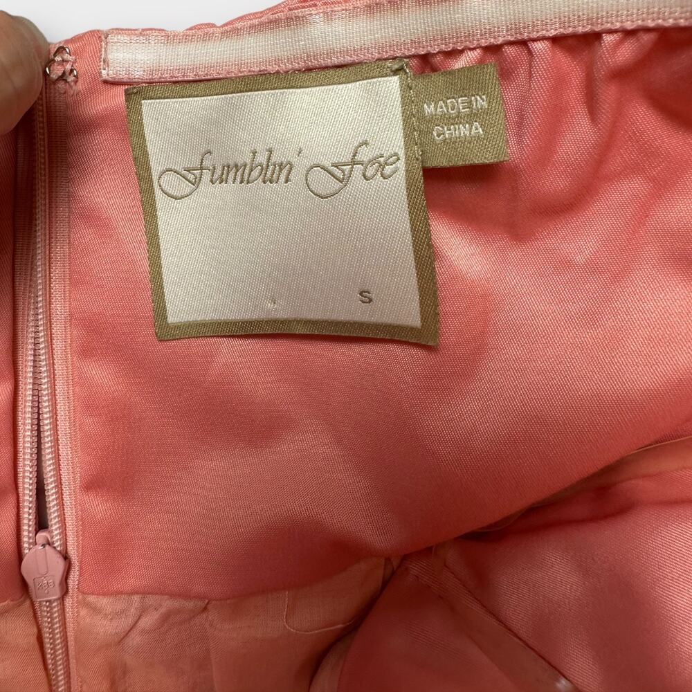 Fumblin’ Foe Pink Coquette Cocktail Party Strapless Taffeta‎ Mini Dress Size S - Picture 2 of 9
